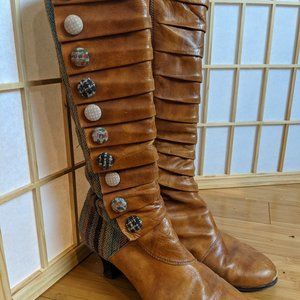 8.5 Phyllis Pleated Leather Boot